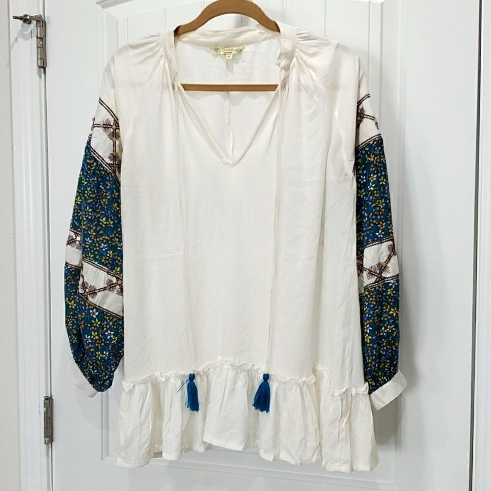 Anandas Collection Women’s Multicolored Boho Tuni… - image 1